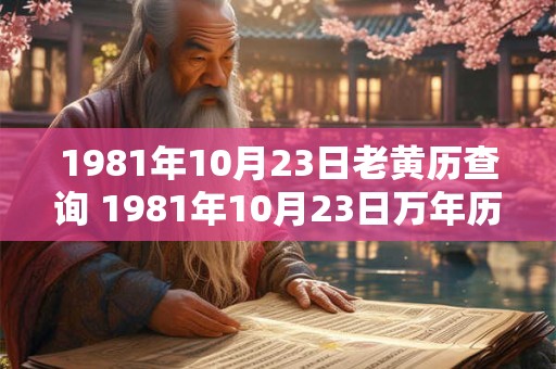 1981年10月23日老黄历查询 1981年10月23日万年历黄道吉日 1981年10月23日老黄历查询 1981年10月23日万年历黄道吉日