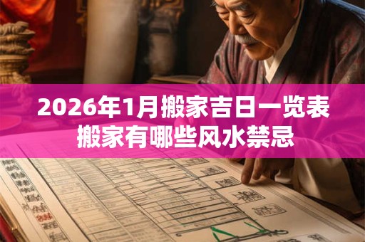2026年1月搬家吉日一览表 搬家有哪些风水禁忌
