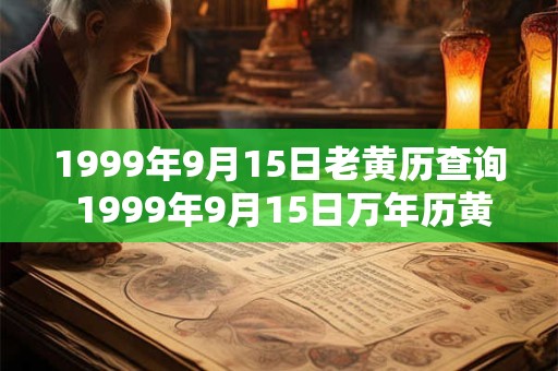1999年9月15日老黄历查询 1999年9月15日万年历黄道吉日 1999年9月15日老黄历查询 1999年9月15日万年历黄道吉日