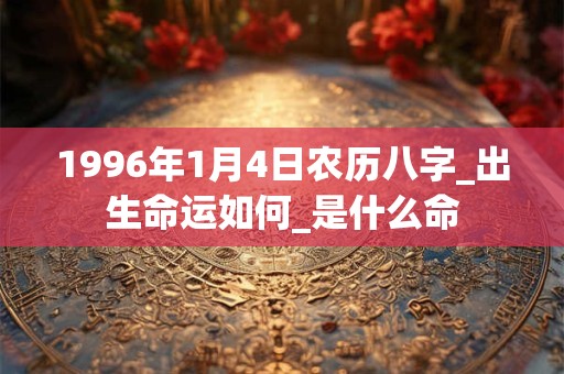 1996年1月4日农历八字_出生命运如何_是什么命