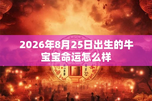 2026年8月25日出生的牛宝宝命运怎么样 2026年8月25日出生的牛宝宝命运怎么样