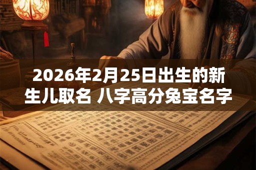 2026年2月25日出生的新生儿取名 八字高分兔宝名字