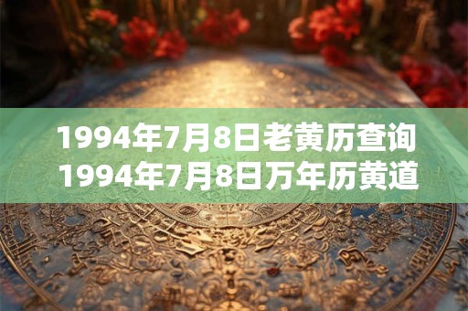 1994年7月8日老黄历查询 1994年7月8日万年历黄道吉日 1994年7月8日老黄历查询 1994年7月8日万年历黄道吉日