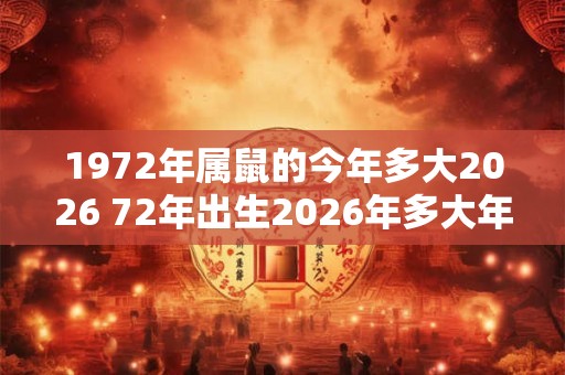 1972年属鼠的今年多大2026 72年出生2026年多大年龄