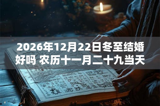 2026年12月22日冬至结婚好吗 农历十一月二十九当天嫁娶怎么样