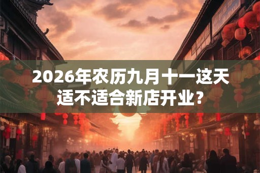 2026年农历九月十一这天适不适合新店开业？