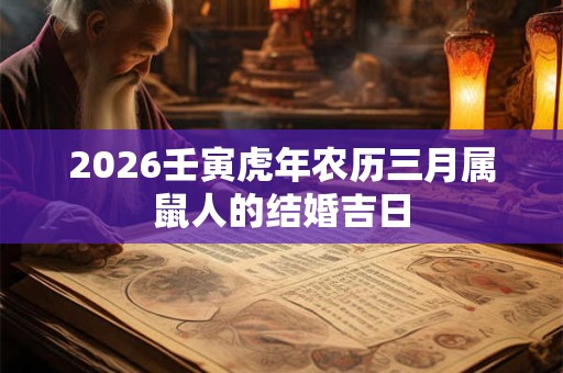 2026壬寅虎年农历三月属鼠人的结婚吉日