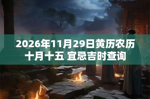 2026年11月29日黄历农历十月十五 宜忌吉时查询
