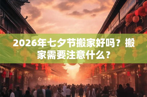 2026年七夕节搬家好吗？搬家需要注意什么？