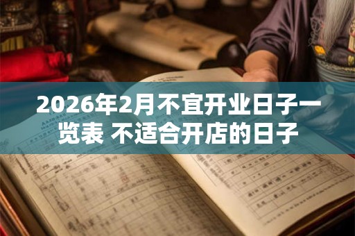2026年2月不宜开业日子一览表 不适合开店的日子