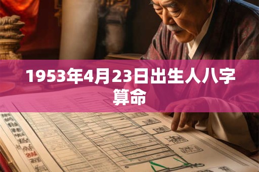 1953年4月23日出生人八字算命