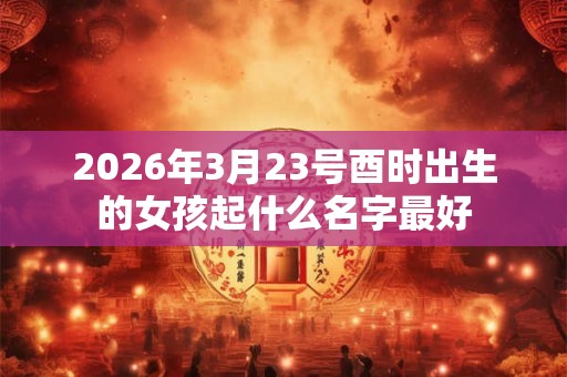2026年3月23号酉时出生的女孩起什么名字最好