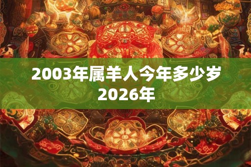 2003年属羊人今年多少岁2026年