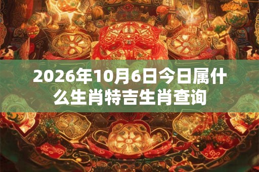 2026年10月6日今日属什么生肖特吉生肖查询