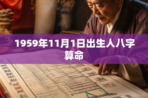 1959年11月1日出生人八字算命