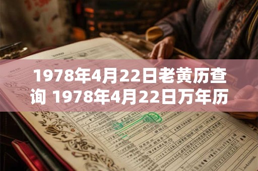 1978年4月22日老黄历查询 1978年4月22日万年历黄道吉日