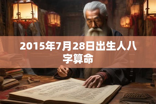 2015年7月28日出生人八字算命