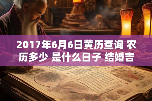 2017年6月6日黄历查询 农历多少 是什么日子 结婚吉时