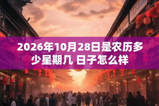 2026年10月28日是农历多少星期几 日子怎么样