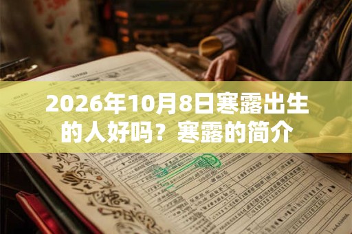2026年10月8日寒露出生的人好吗？寒露的简介