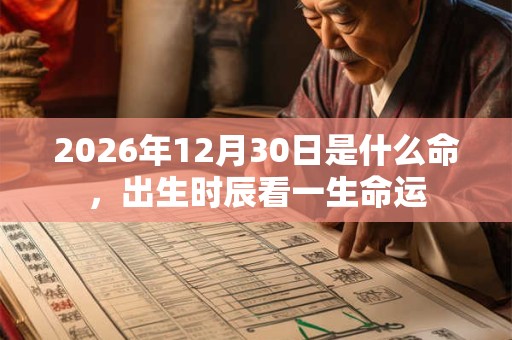 2026年12月30日是什么命,出生时辰看一生命运 2026年12月30日是什么命,出生时辰看一生命运