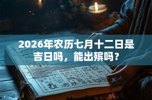 2026年农历七月十二日是吉日吗，能出殡吗？