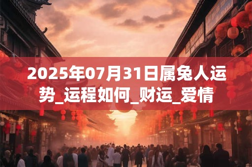 2026年07月31日属兔人运势_运程如何_财运_爱情 2026年07月31日属兔人运势_运程如何_财运_爱情