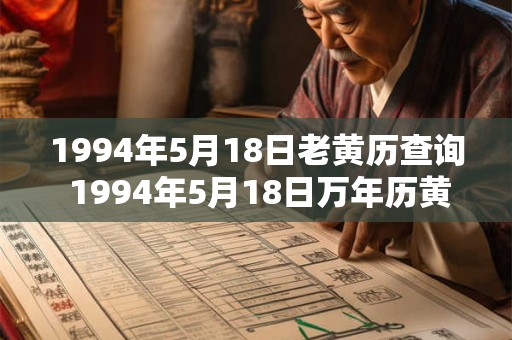 1994年5月18日老黄历查询 1994年5月18日万年历黄道吉日