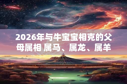 2026年与牛宝宝相克的父母属相 属马、属龙、属羊