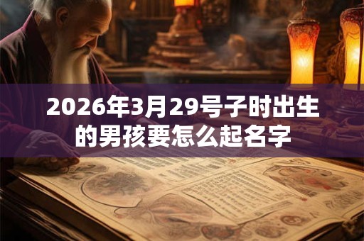 2026年3月29号子时出生的男孩要怎么起名字