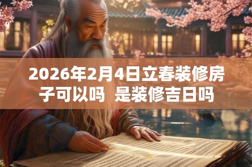 2026年2月4日立春装修房子可以吗  是装修吉日吗