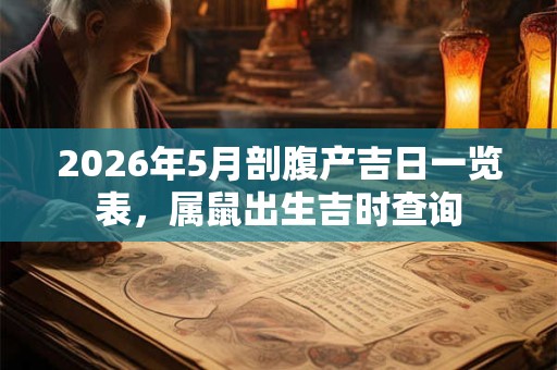 2026年5月剖腹产吉日一览表，属鼠出生吉时查询