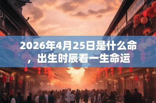 2026年4月25日是什么命，出生时辰看一生命运