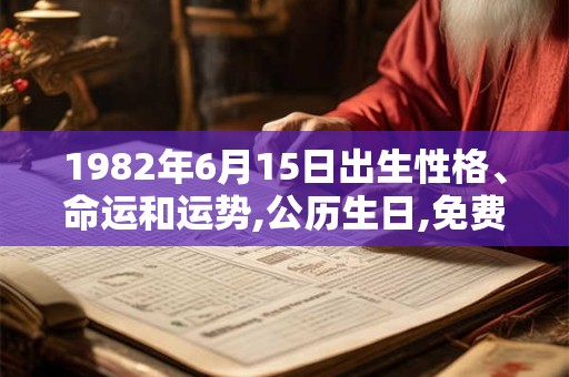 1982年6月15日出生性格、命运和运势,公历生日,免费算命