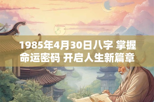 1985年4月30日八字 掌握命运密码 开启人生新篇章！