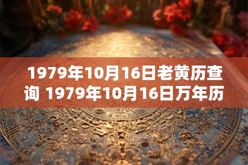 1979年10月16日老黄历查询 1979年10月16日万年历黄道吉日