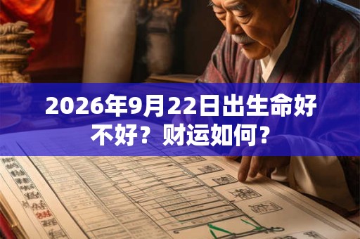 2026年9月22日出生命好不好？财运如何？