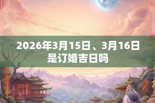 2026年3月15日、3月16日是订婚吉日吗