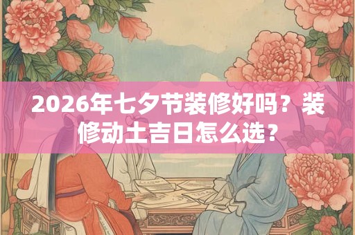 2026年七夕节装修好吗？装修动土吉日怎么选？