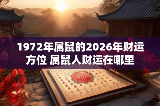 1972年属鼠的2026年财运方位 属鼠人财运在哪里