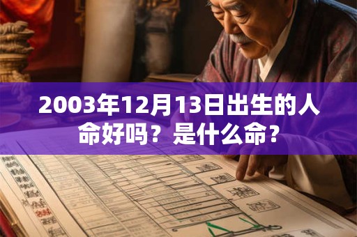 2003年12月13日出生的人命好吗？是什么命？