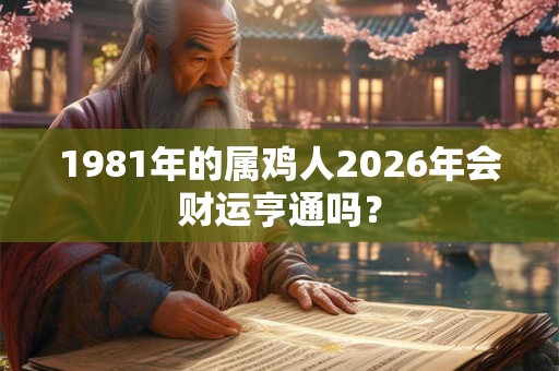 1981年的属鸡人2026年会财运亨通吗？