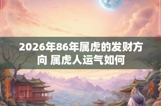2026年86年属虎的发财方向 属虎人运气如何