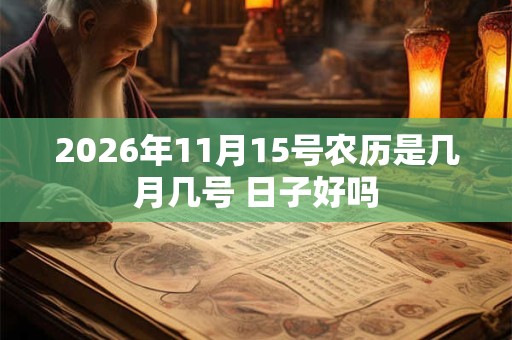 2026年11月15号农历是几月几号 日子好吗