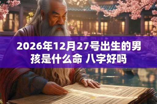 2026年12月27号出生的男孩是什么命 八字好吗