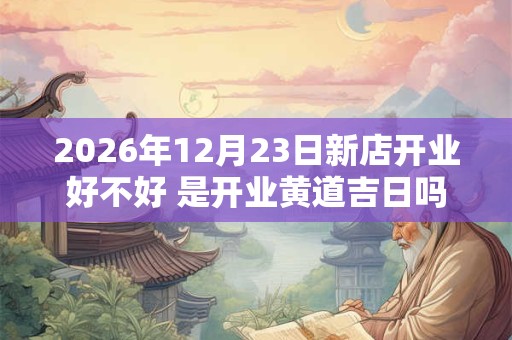 2026年12月23日新店开业好不好 是开业黄道吉日吗
