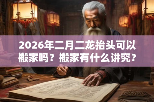 2026年二月二龙抬头可以搬家吗？搬家有什么讲究？