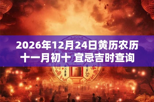 2026年12月24日黄历农历十一月初十 宜忌吉时查询