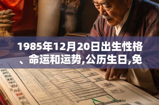 1985年12月20日出生性格、命运和运势,公历生日,免费算命