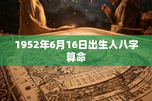 1952年6月16日出生人八字算命